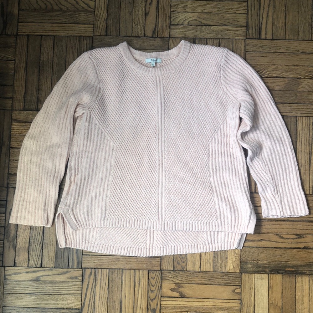 Madewell Blush Pink Knit Sweater, Size L